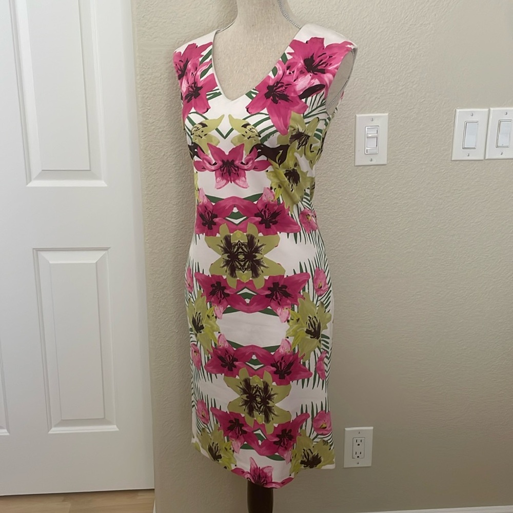 INC Floral Patterned White Dress